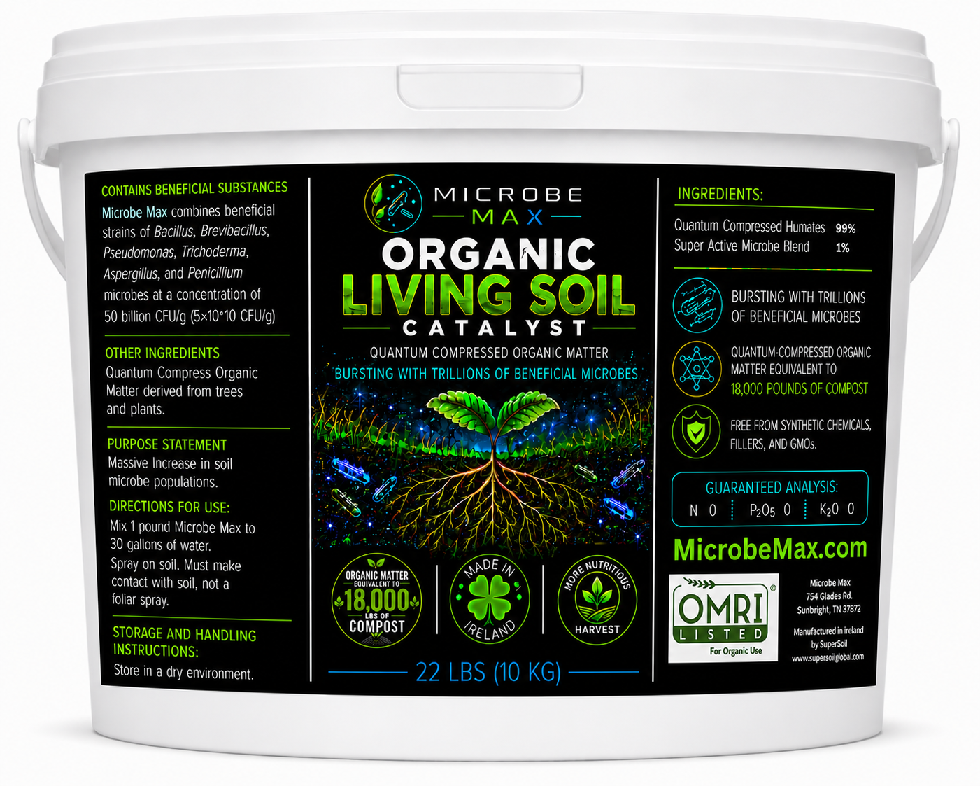 Microbe Max Organic Living Soil Catalyst 22 LBS (Covers 22 Acres) ($55 Per Acre)