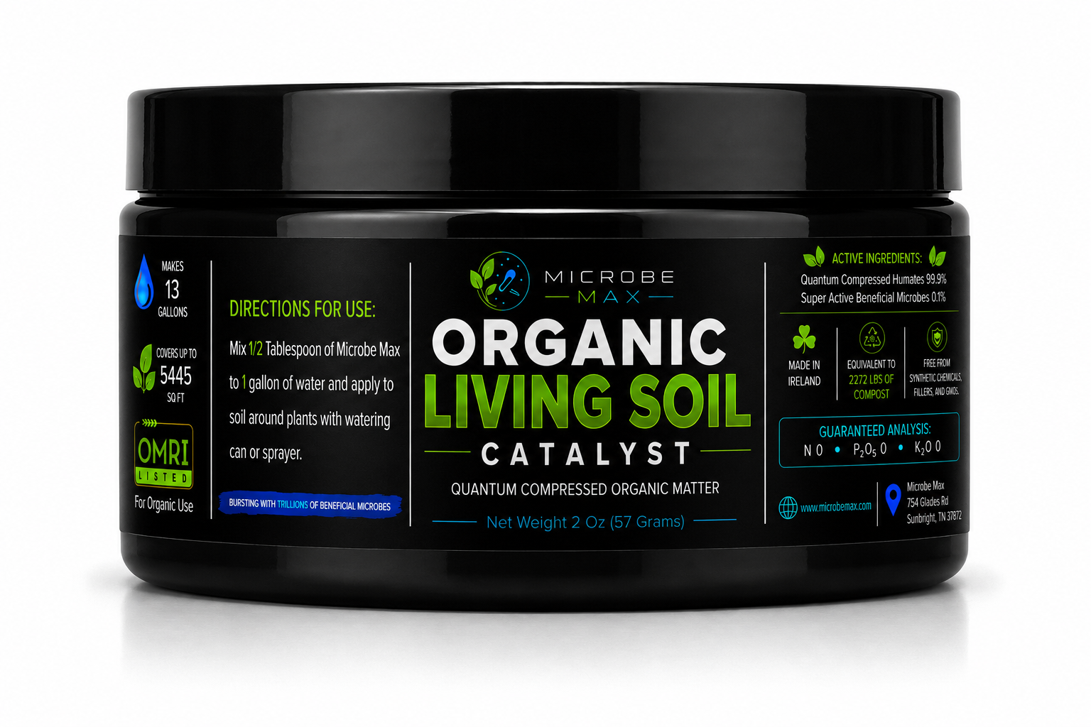 Microbe Max Living Soil Catalyst 2 OZ (Covers 1/8 Acre or 5445 sq ft)