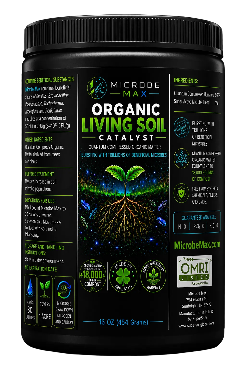Microbe Max Organic Living Soil Catalyst 16 OZ (Covers 1 Acre)
